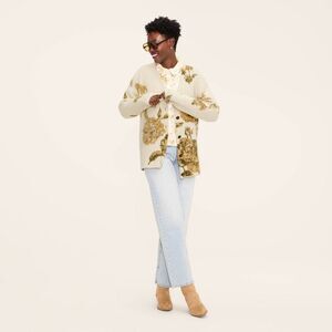 Woolrich - Women's Floral Relaxed Cardigan - Woolrich Cream X Cream